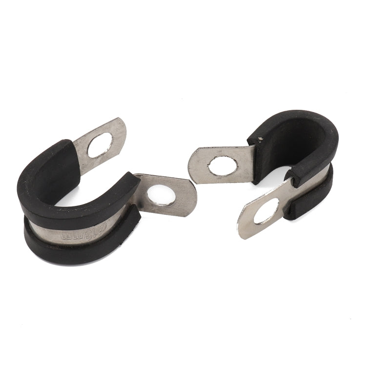 10 PCS Car Rubber Cushion Pipe Clamps Stainless Steel Clamps, Size: 13/8 inch (42mm) - Booster Cable & Clip by PMC Jewellery | Online Shopping South Africa | PMC Jewellery | Buy Now Pay Later Mobicred