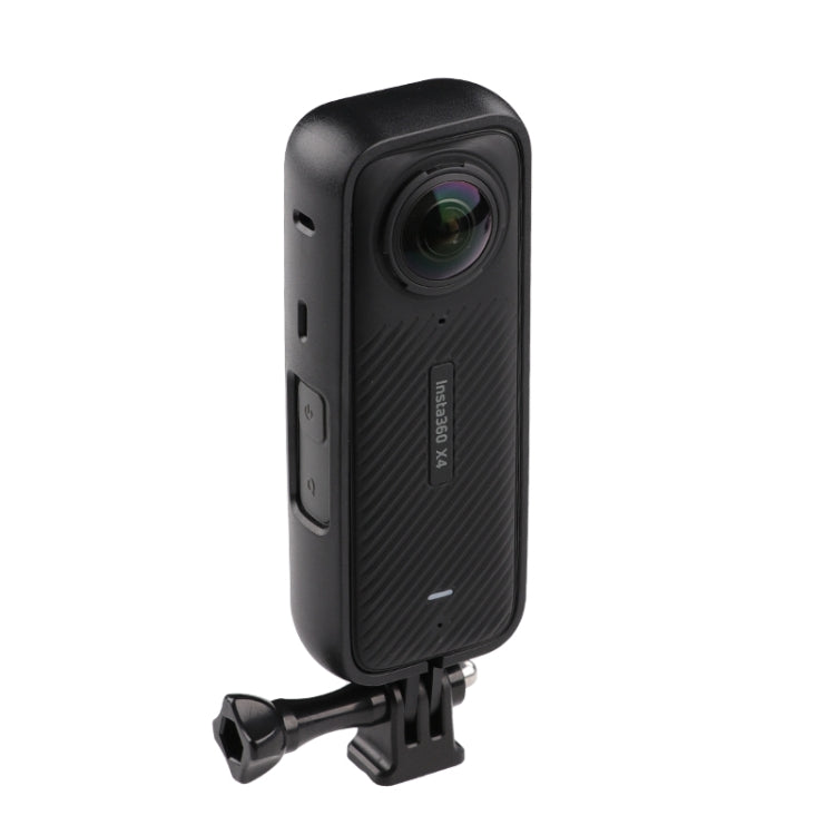 For Insta360 X4  PC Plastic Protective Frame with Adapter Mount & Screw (Black) - Mount & Holder by PMC TechLife | Online Shopping South Africa | PMC TechLife | Buy Now Pay Later Mobicred