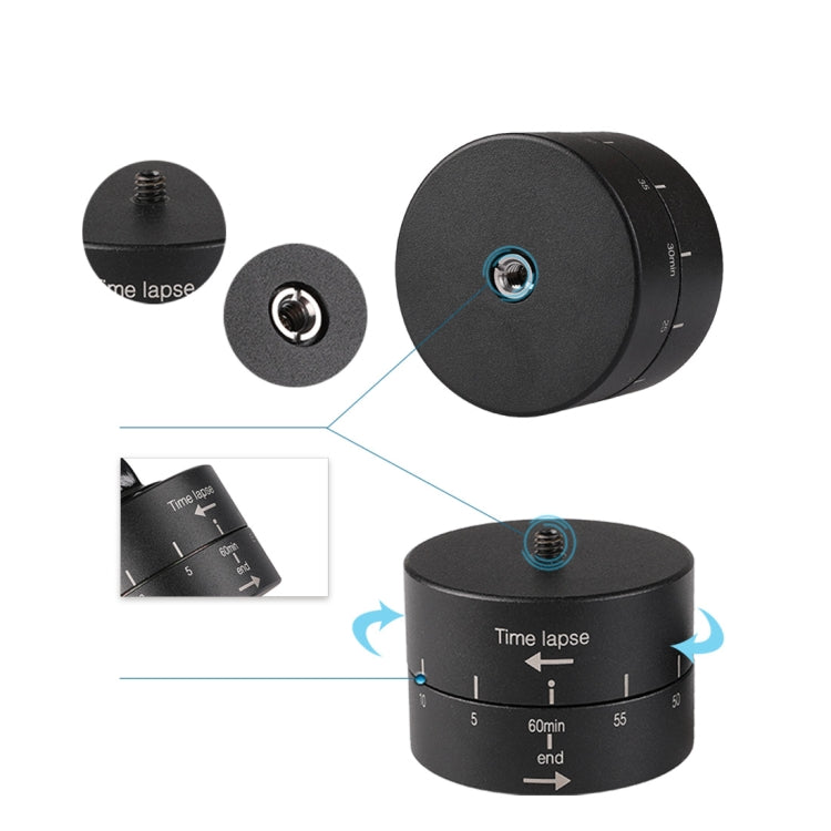 360 Degree Auto Rotation 60 Minutes Time Lapse Stabilizer Tripod Head Adapter for GoPro(Black) - free shipping - PMC TechLife - Order now!