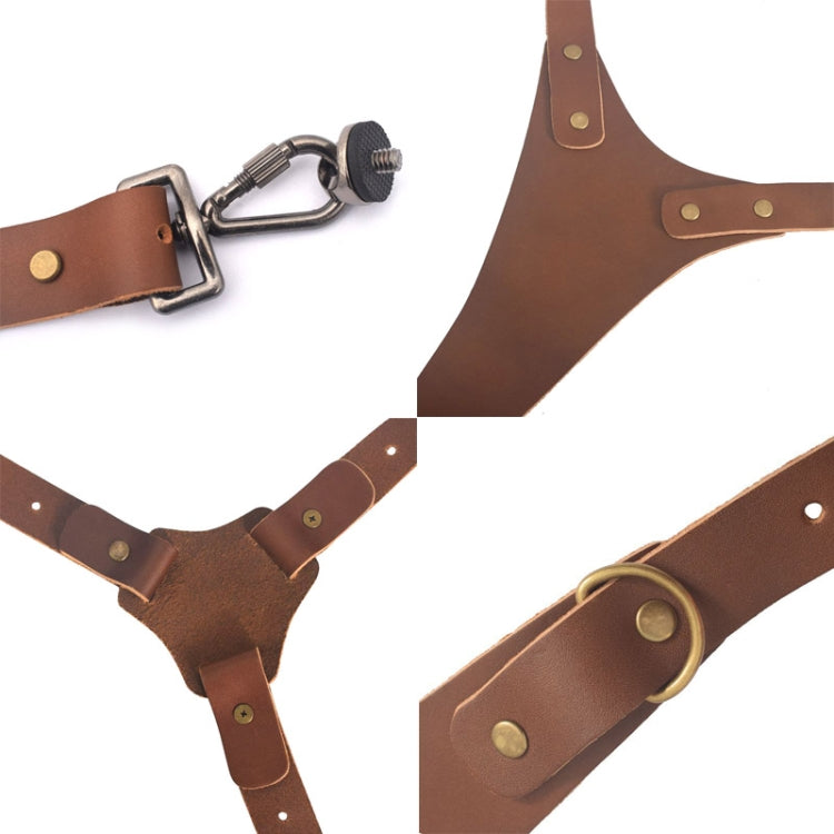 Quick Release Anti-Slip Shoulder Leather Harness Camera Strap with Metal Hook for SLR / DSLR Cameras (Left Shoulder) - free shipping - PMC TechLife - Order now!