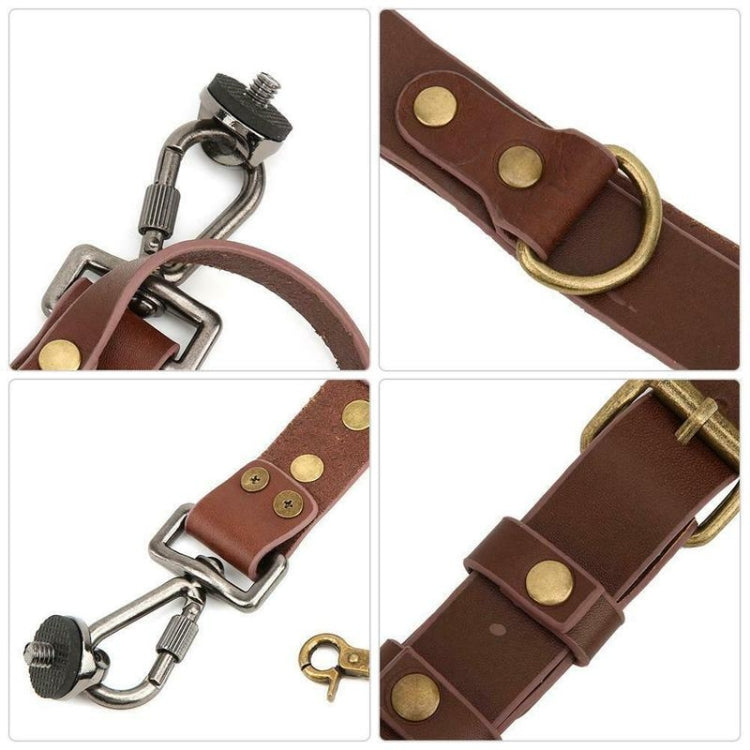 Quick Release Anti-Slip Dual Shoulder Leather Harness Camera Strap with Metal Hook for SLR / DSLR Cameras(Black) - Camera Strap by PMC TechLife | Online Shopping South Africa | PMC TechLife | Buy Now Pay Later Mobicred