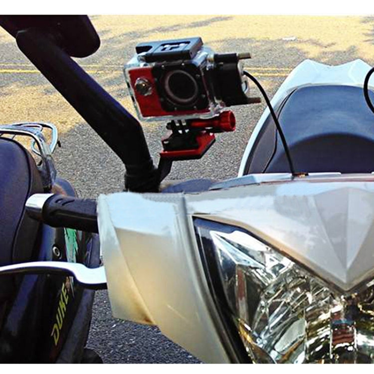 Motorcycle Rearview Mirror CNC Aluminum Alloy Stent Fixed Bracket Holder forGoPro Hero12 Black / Hero11 /10 /9 /8 /7 /6 /5, Insta360 Ace / Ace Pro, DJI Osmo Action 4 and Other Action Cameras(Blue) - Bicycle Handlebar Mount by PMC Jewellery | Online Shopping South Africa | PMC Jewellery | Buy Now Pay Later Mobicred