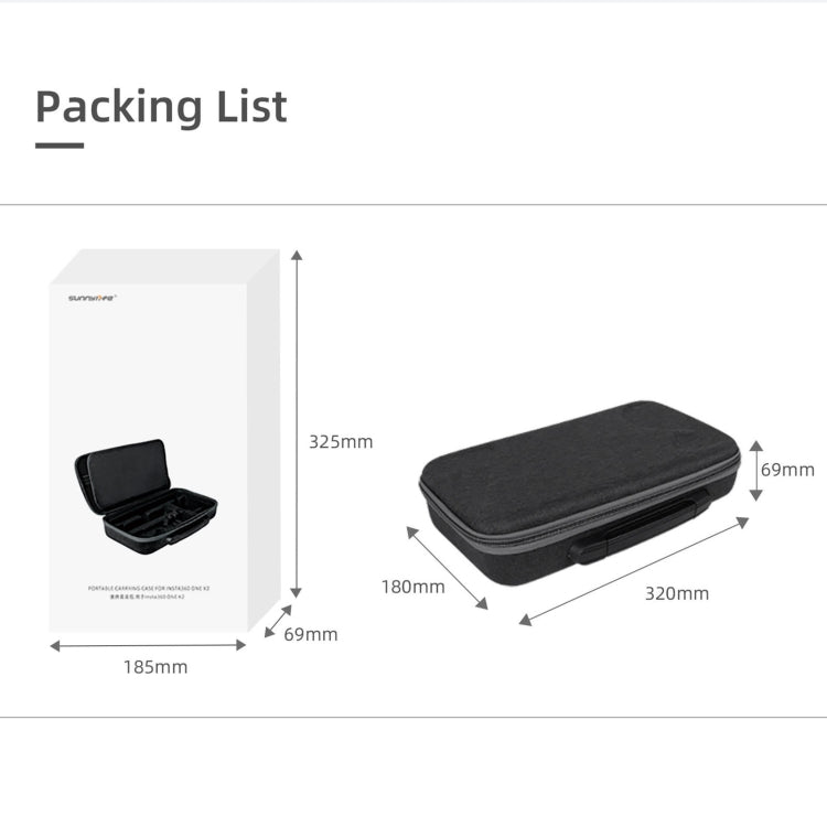 Sunnylife IST-B193 Storage Bag Case Handbag for Insta360 ONE X2 / X(Black) - free shipping - PMC TechLife - Order now!