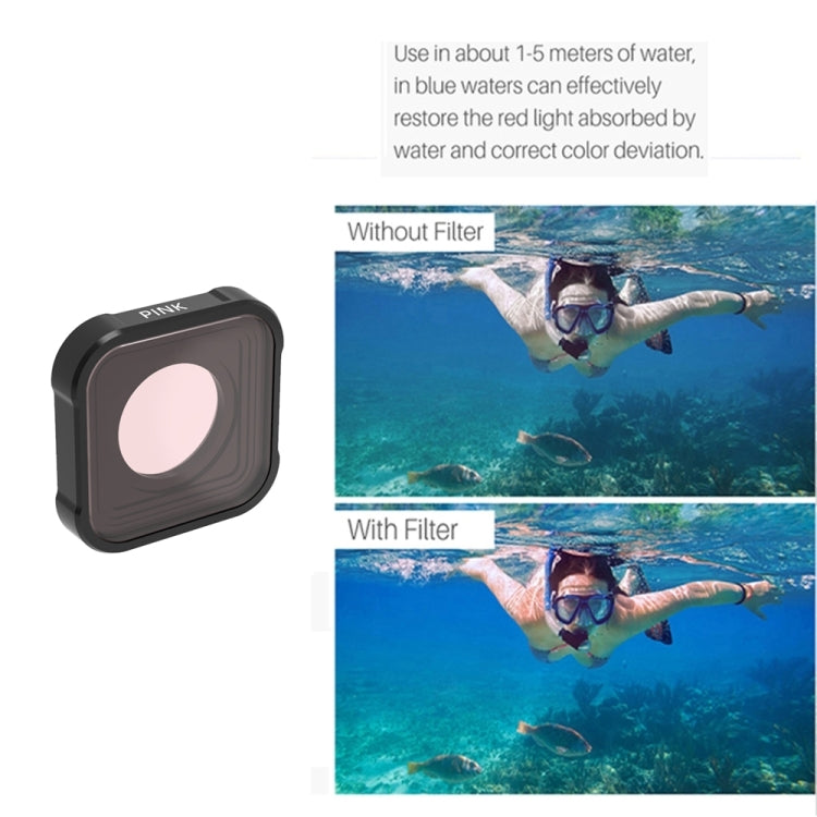 JSR KB Series Diving Color Lens Filter for GoPro HERO10 Black / HERO9 Black(Pink) - Lens Filter by JSR | Online Shopping South Africa | PMC Jewellery | Buy Now Pay Later Mobicred