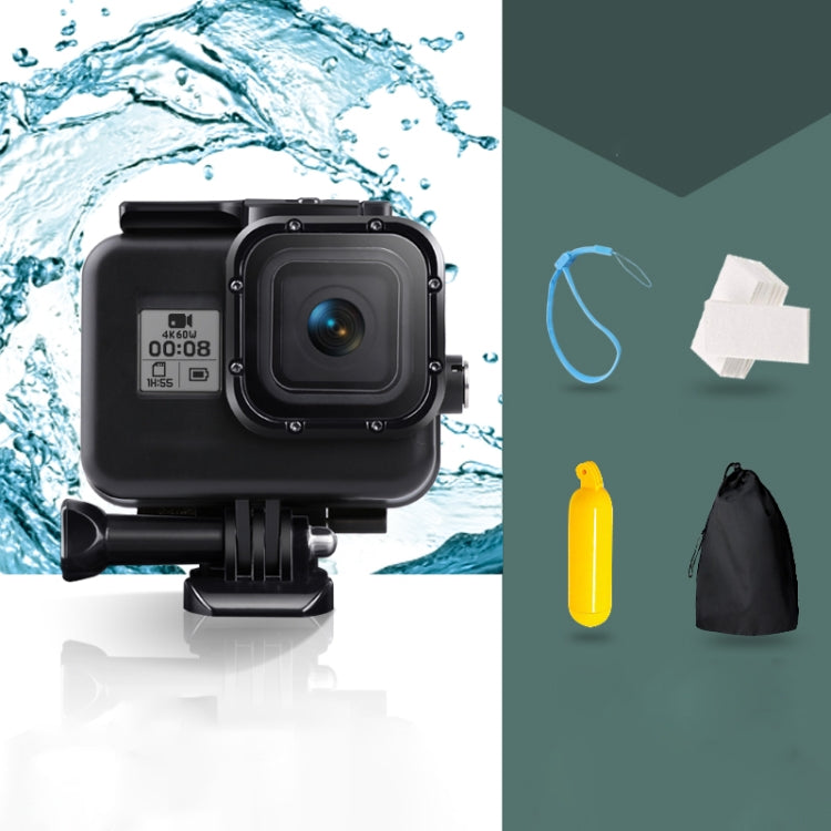 For GoPro HERO8 Black 45m Waterproof Housing Protective Case with Buckle Basic Mount & Screw & Floating Bobber Grip & Strap & Anti-Fog Inserts(Black) - Waterproof Cases by PMC Jewellery | Online Shopping South Africa | PMC Jewellery | Buy Now Pay Later Mobicred