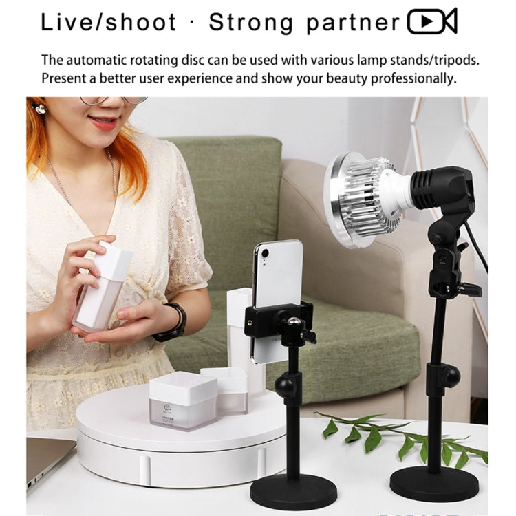 42cm Electric Rotating Display Stand Video Shooting Props Turntable, Load: 100kg, Plug-in Power, US Plug(White) - free shipping - PMc TechLife - Order now!