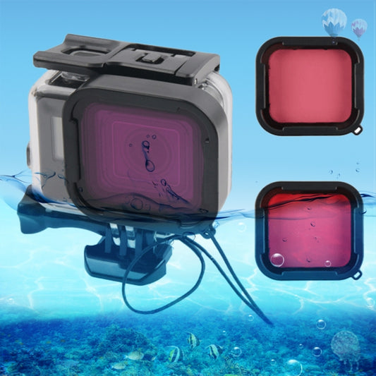 45m Waterproof Housing Protective Case + Touch Screen Back Cover for GoPro NEW HERO /HERO6 /5, with Buckle Basic Mount & Screw & (Purple, Red, Pink) Filters, No Need to Remove Lens (Transparent) - Waterproof Cases by PMC Jewellery | Online Shopping South Africa | PMC Jewellery | Buy Now Pay Later Mobicred