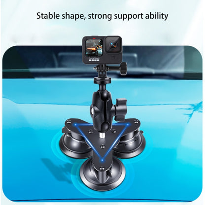 Dual Suction Cup Mount Holder with Tripod Adapter & Screw & Phone Clamp & Anti-lost Silicone Net for for GoPro Hero12 Black / Hero11 /10 /9 /8 /7 /6 /5, Insta360 Ace / Ace Pro, DJI Osmo Action 4 and Other Action Cameras, Smartphones(Black) - Holder by PMC Jewellery | Online Shopping South Africa | PMC Jewellery | Buy Now Pay Later Mobicred