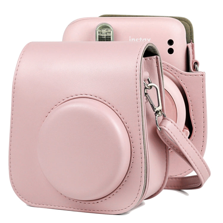 Solid Color Full Body Camera Leather Case Bag with Strap for FUJIFILM Instax mini 11 (Pink) - Leather Bag by PMC TechLife | Online Shopping South Africa | PMC TechLife | Buy Now Pay Later Mobicred