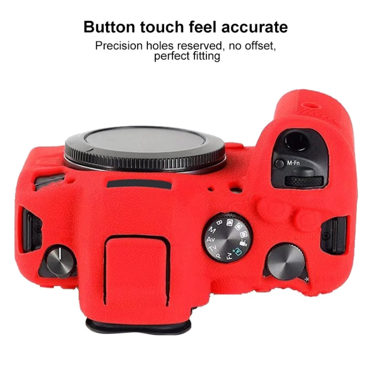 For Canon EOS R6 Litchi Texure Soft Silicone Case(Yellow) - Protective Case by PMC TechLife | Online Shopping South Africa | PMC TechLife | Buy Now Pay Later Mobicred