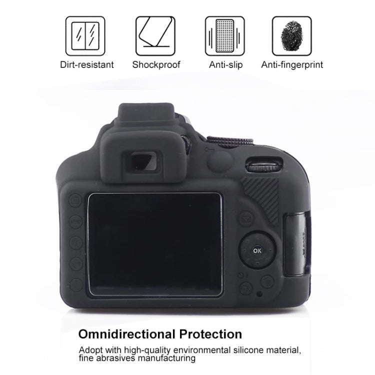 Soft Silicone Protective Case for Nikon D3400 / D3300 (Black) - Protective Case by PMC TechLife | Online Shopping South Africa | PMC TechLife | Buy Now Pay Later Mobicred