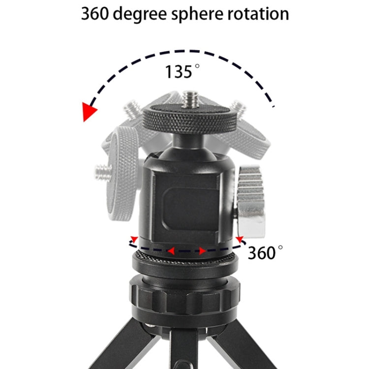 BEXIN HK25 Aluminum Alloy Cold Shoe Tripod Adapter Ball Head (Black) - Tripod Heads by BEXIN | Online Shopping South Africa | PMC TechLife | Buy Now Pay Later Mobicred