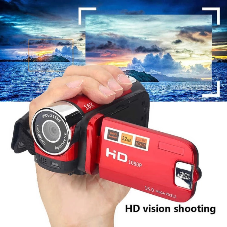 16X Digital Zoom HD 16 Million Pixel Home Travel DV Camera, AU Plug (Red) - Video Cameras by PMC Jewellery | Online Shopping South Africa | PMC Jewellery | Buy Now Pay Later Mobicred