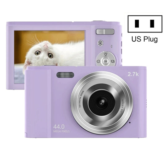 DC302 2.88 inch 44MP 16X Zoom 2.7K Full HD Digital Camera Children Card Camera, US Plug(Purple) - Children Cameras by PMC Jewellery | Online Shopping South Africa | PMC Jewellery | Buy Now Pay Later Mobicred