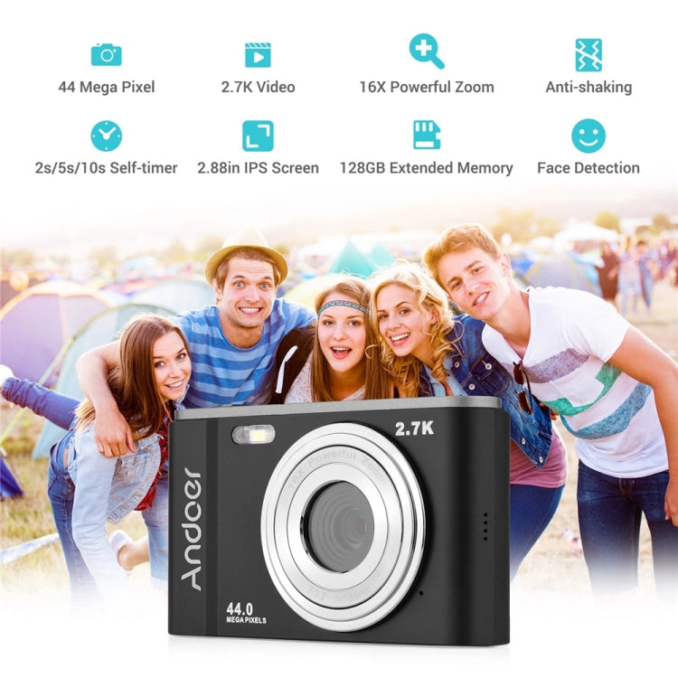 DC302 2.88 inch 44MP 16X Zoom 2.7K Full HD Digital Camera Children Card Camera, US Plug(Green) - Children Cameras by PMC TechLife | Online Shopping South Africa | PMC TechLife | Buy Now Pay Later Mobicred