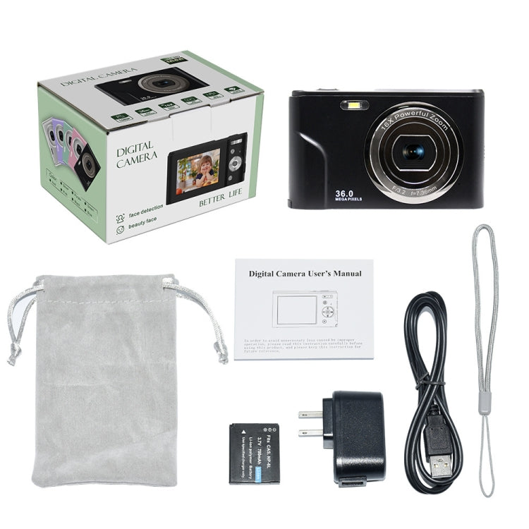 DC311 2.4 inch 36MP 16X Zoom 2.7K Full HD Digital Camera Children Card Camera, EU Plug(Silver) - Children Cameras by PMC Jewellery | Online Shopping South Africa | PMC Jewellery | Buy Now Pay Later Mobicred