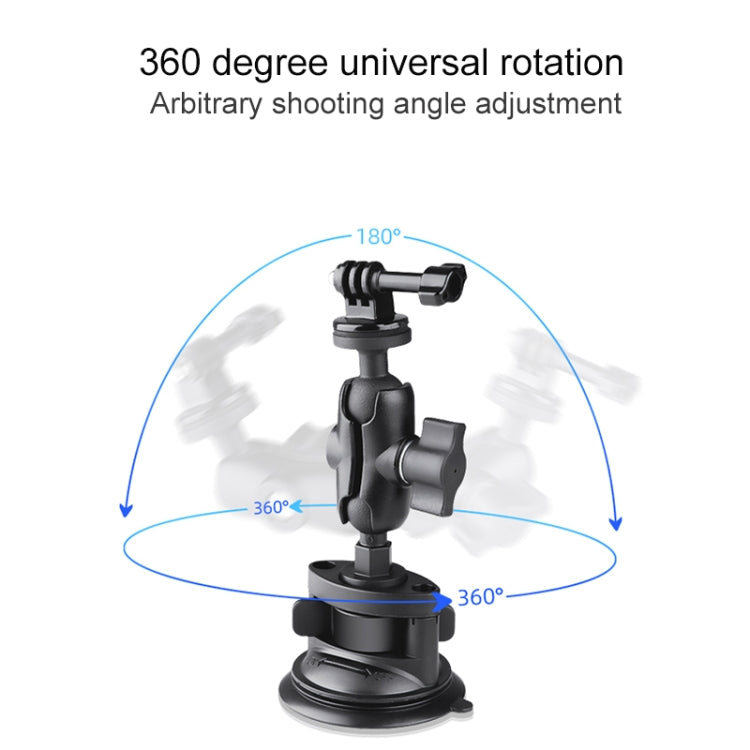 Dual Suction Cup Mount Holder with Tripod Adapter & Steel Tether & Safety Buckle (Black) - Holder by PMC TechLife | Online Shopping South Africa | PMC TechLife | Buy Now Pay Later Mobicred