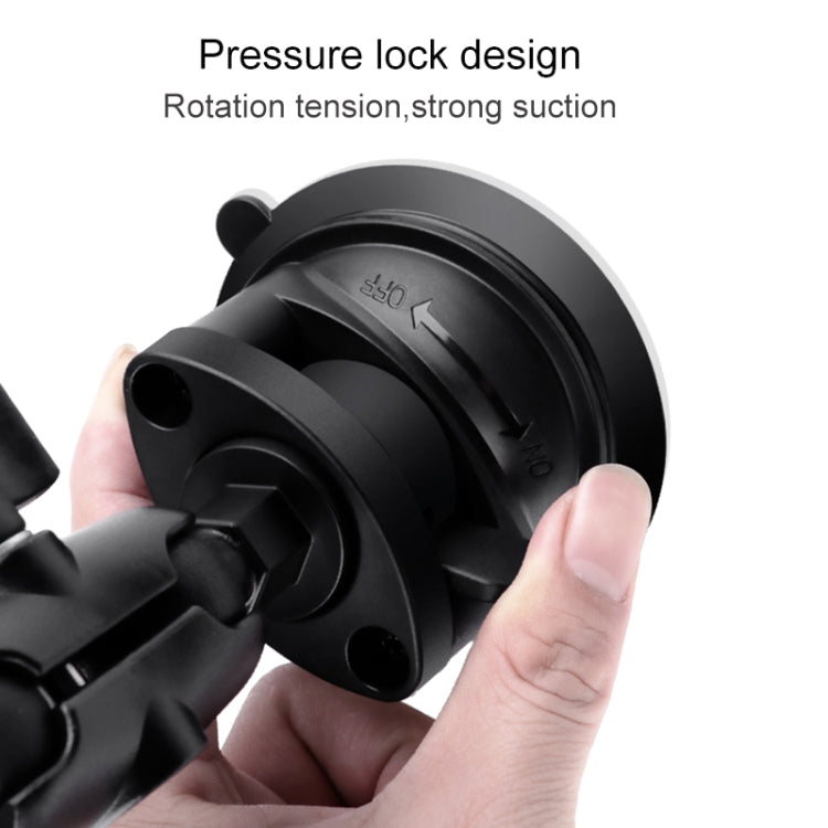 Dual Suction Cup Mount Holder with Tripod Adapter & Steel Tether & Safety Buckle (Black) - Holder by PMC TechLife | Online Shopping South Africa | PMC TechLife | Buy Now Pay Later Mobicred