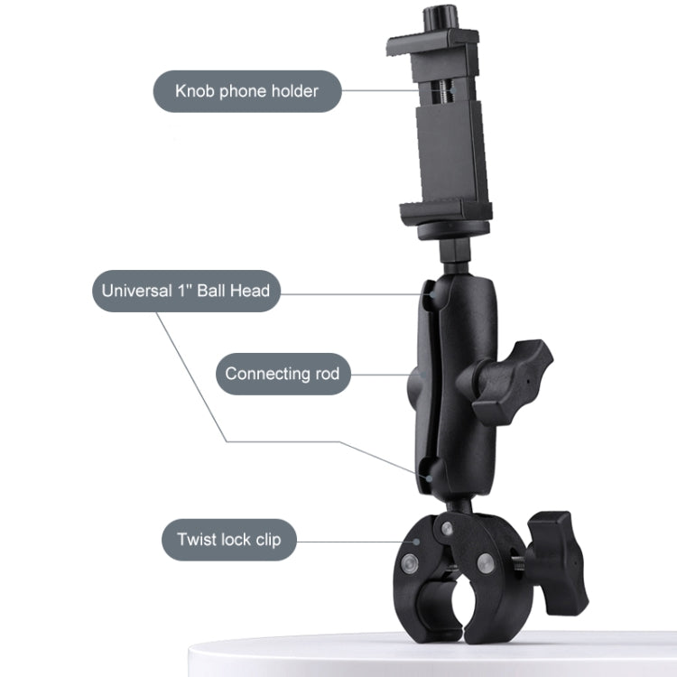 Extended Version 360 Rotation Adjustable Action Camera Bike Motorcycle Handlebar Holder (Black) - Bicycle Handlebar Mount by PMC TechLife | Online Shopping South Africa | PMC TechLife | Buy Now Pay Later Mobicred