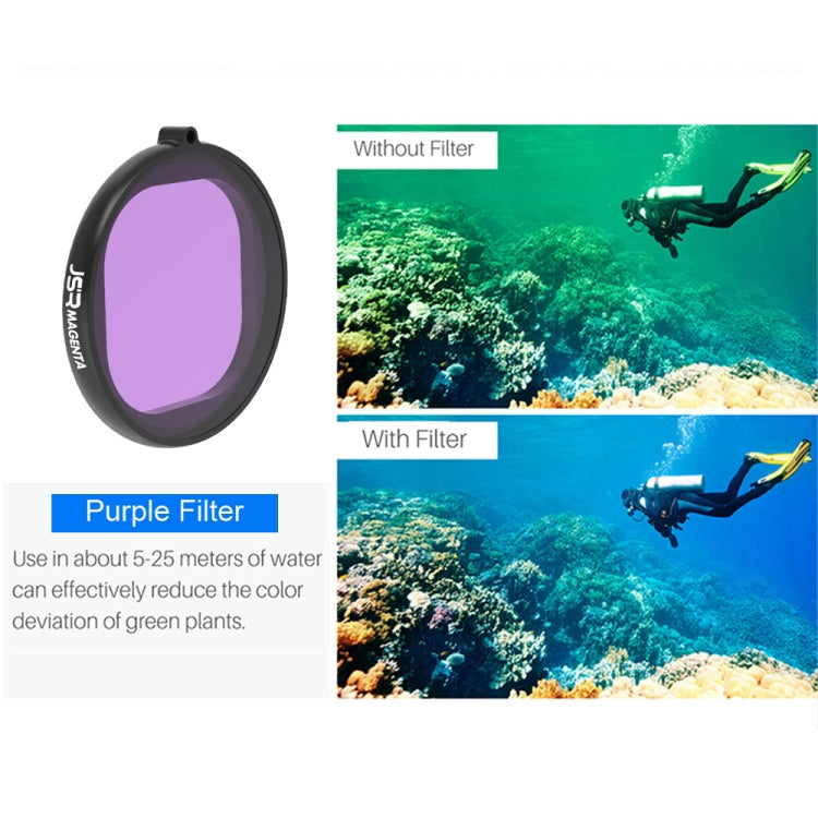 JSR Round Housing Diving 3 in 1 Red + Yellow + Purple Lens Filter for GoPro HERO8 Black - Lens Filter by JSR | Online Shopping South Africa | PMC Jewellery | Buy Now Pay Later Mobicred