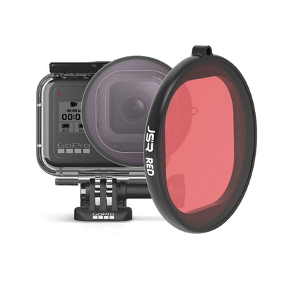 JSR Round Housing Diving Color Lens Filter for GoPro HERO8 Black(Red) - Lens Filter by JSR | Online Shopping South Africa | PMC Jewellery | Buy Now Pay Later Mobicred