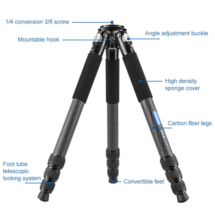 BEXIN RC334 Portable Collapsible Carbon Fiber Camera Tripod with K44 Panoramic BallHead - free shipping - PMC TechLife - Order now!