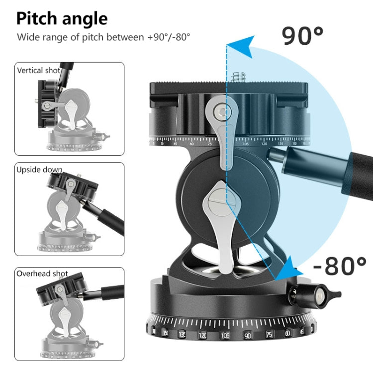 BEXIN DT-03R/S 720 Degree Panorama Heavy Duty Tripod Action Fluid Drag Head with Quick Release Plate - free shipping - PMC Jewellery - Order now!