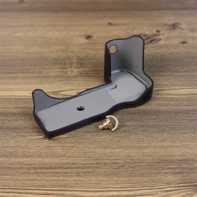 For Canon EOS R7 1/4 inch Thread PU Leather Camera Half Case Base (Brown) - free shipping - PMC TechLife - Order now!