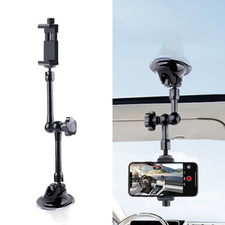 37cm Single Suction Cup Articulating Friction Magic Arm Phone Clamp Mount(Black) - Holder by PMC TechLife | Online Shopping South Africa | PMC TechLife | Buy Now Pay Later Mobicred