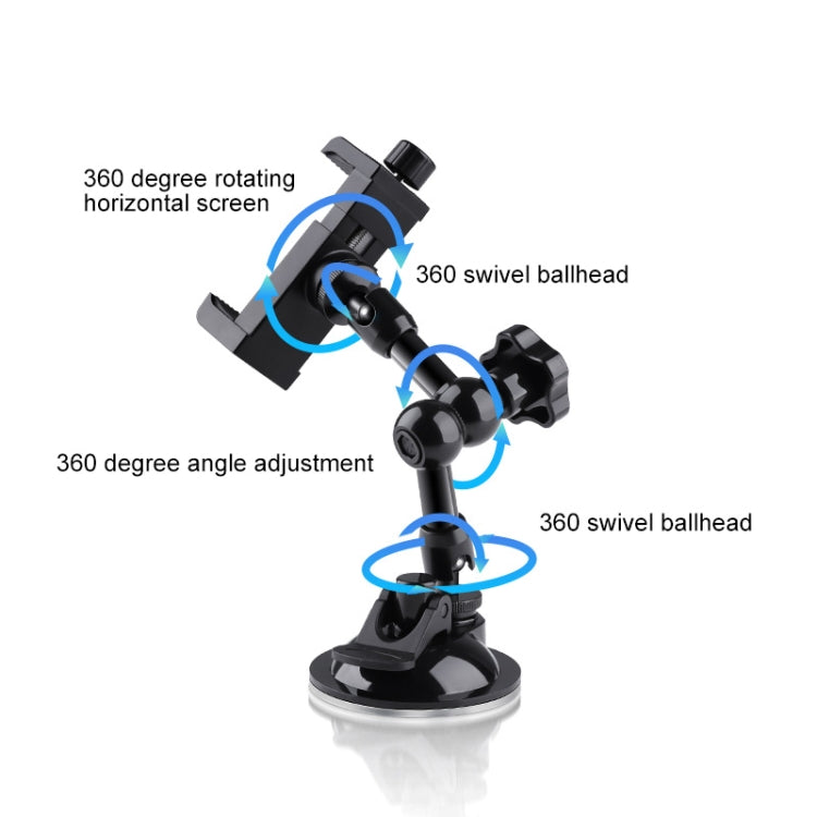 37cm Single Suction Cup Articulating Friction Magic Arm Phone Clamp Mount(Black) - Holder by PMC TechLife | Online Shopping South Africa | PMC TechLife | Buy Now Pay Later Mobicred
