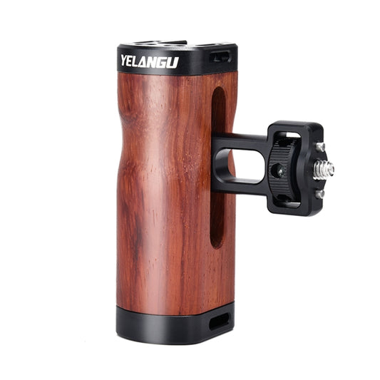 YELANGU LW-B01-2 Side Wooden Handle Handgrip with Cold Shoe for LW-B01 Camera Cage - Camera Stabilizer by YELANGU | Online Shopping South Africa | PMC Jewellery | Buy Now Pay Later Mobicred