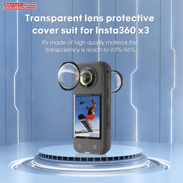 For Insta360 X3 STARTRC Lens Guard PC Protective Cover(Black) - Len Accessories by STARTRC | Online Shopping South Africa | PMC TechLife | Buy Now Pay Later Mobicred
