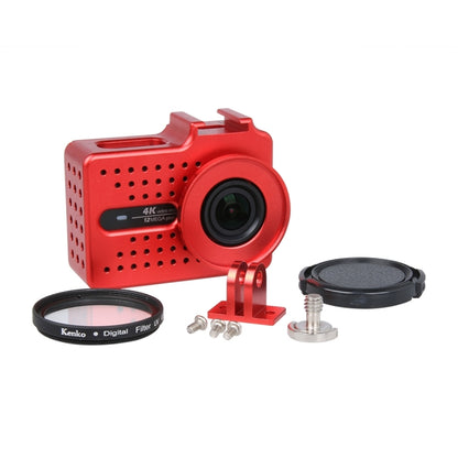 CNC Aluminum Alloy Housing Protective Case with UV Filter & Lens Protective Cap for Xiaomi Xiaoyi Yi II 4K Sport Action Camera(Red) - Metal Cases by PMC Jewellery | Online Shopping South Africa | PMC Jewellery | Buy Now Pay Later Mobicred