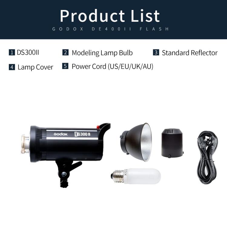Godox DS300II 300Ws Studio Flash Light Strobe Lamp Head Bowens Mount Speedlight (UK Plug) - free shipping - PMC TechLife - Order now!
