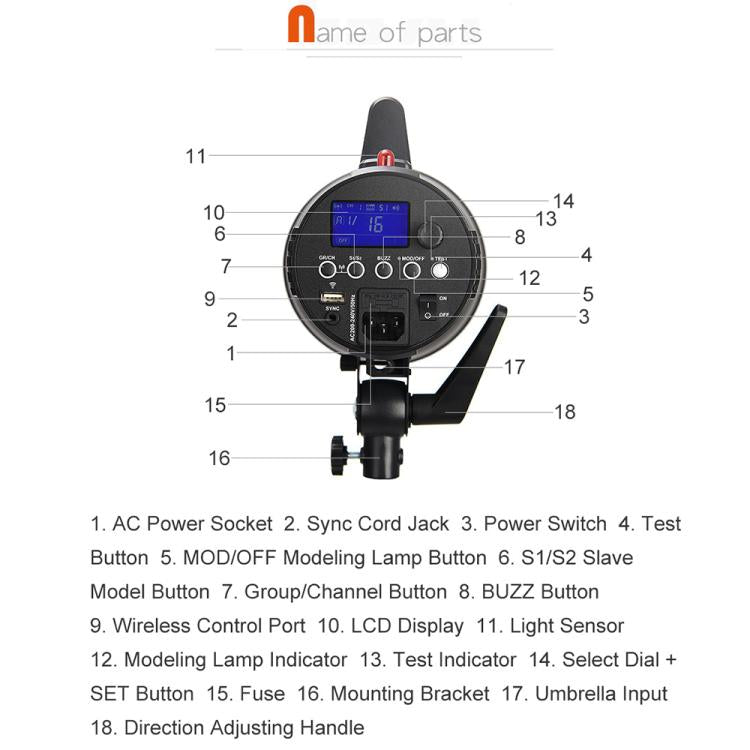 Godox Gemini GS300II Studio Flash Light 300Ws Bowens Mount Strobe Flash (US Plug) - free shipping - PMC TechLife - Order now!