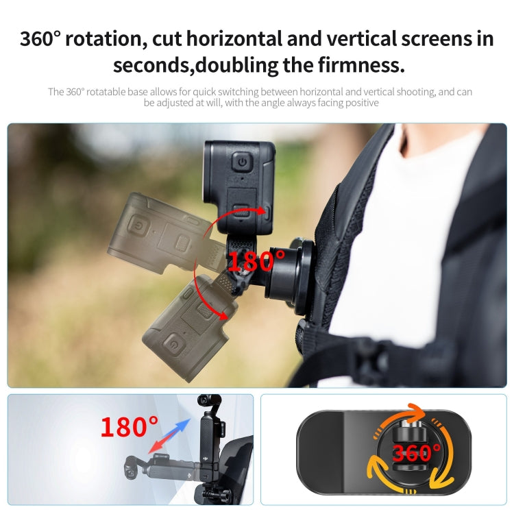 STARTRC 360 Degree Rotation Backpack Clip Magnetic Suction Mount (Black) - Case & Bags by STARTRC | Online Shopping South Africa | PMC Jewellery | Buy Now Pay Later Mobicred