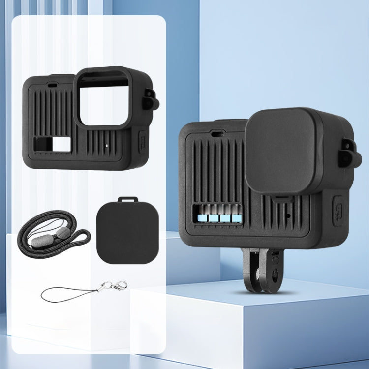 For GoPro HERO 2024 Silicone Protective Case with Wrist Strap & Lens Cover (Black) - free shipping - PMC TechLife - Order now!