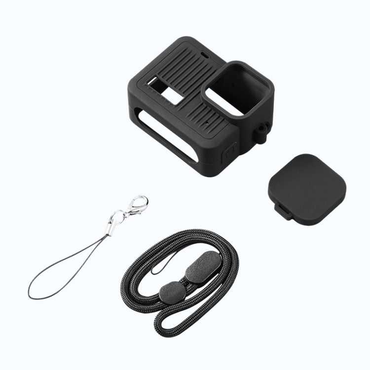 For GoPro HERO 2024 Silicone Protective Case with Wrist Strap & Lens Cover (Black) - free shipping - PMC TechLife - Order now!