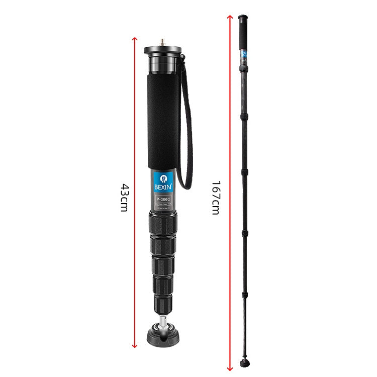 BEXIN P366C Camera Carbon Fiber Monopod Travel Live Selfie Bracket Holder - Monopods by BEXIN | Online Shopping South Africa | PMC TechLife | Buy Now Pay Later Mobicred