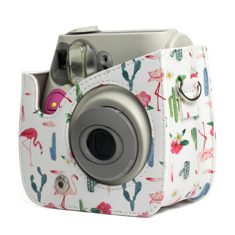 Flamingo Cactus Pattern PU Leather Protective Camera Case Bag For FUJIFILM Instax Mini 7S / 7C Camera - free shipping - PMC TechLife - Order now!
