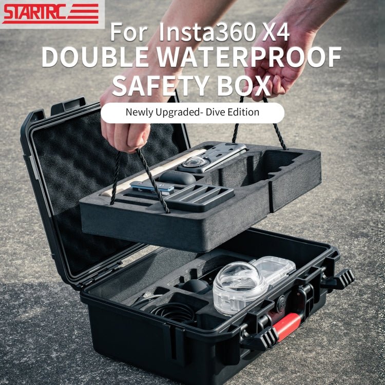 For Insta360 X4 STARTRC Waterproof EVA ABS Dual-layer Suitcase Storage Box (Black) - free shipping - PMC TechLife - Order now!