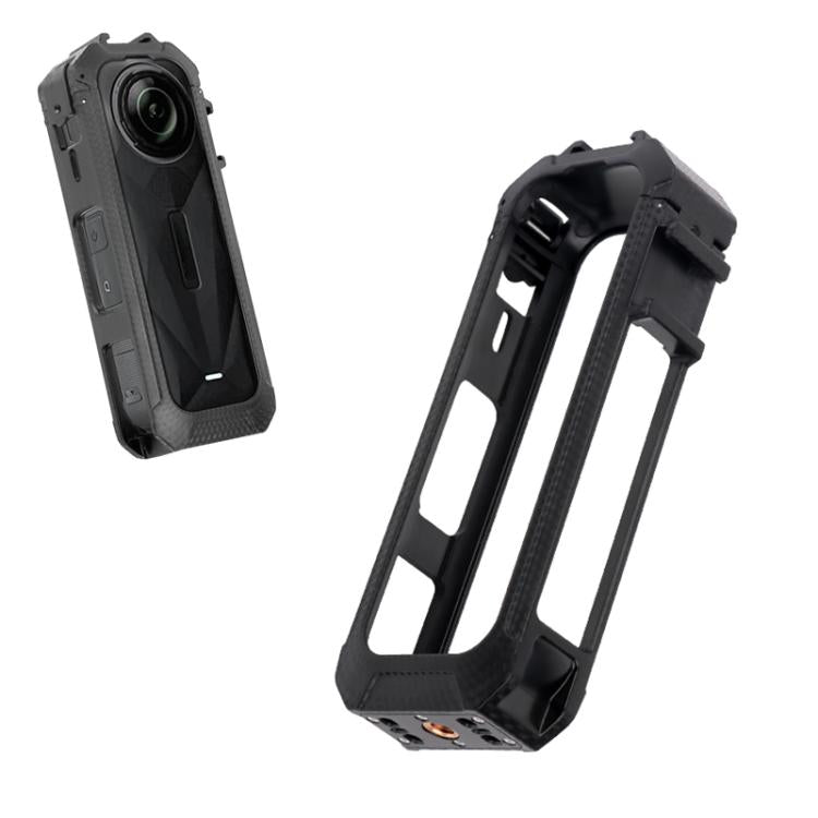 For Insta360 X5 Cold Shoe Carbon Fiber Texture ABS Plastic Protective Frame (Black) - free shipping - PMC TechLife - Order now!