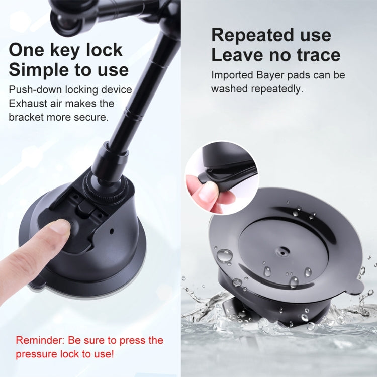 Single Suction Cup Articulating Friction Magic Arm Phone Clamp Mount (Black) - Holder by PMC TechLife | Online Shopping South Africa | PMC TechLife | Buy Now Pay Later Mobicred