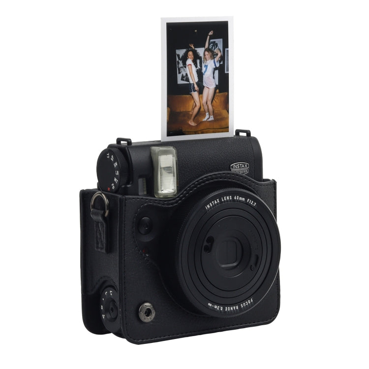For Fujifilm Instax mini 99 Full Body Camera PU Leather Case Bag with Strap (Black) - Leather Bag by PMC TechLife | Online Shopping South Africa | PMC TechLife | Buy Now Pay Later Mobicred