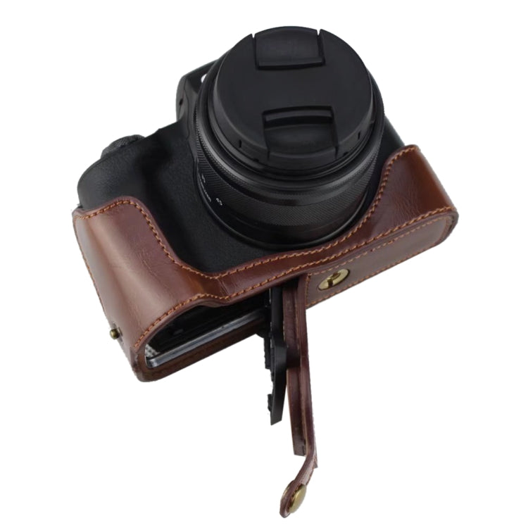 1/4 inch Thread PU Leather Camera Half Case Base for Canon EOS M50 / M50 Mark II (Black) - Half Case by PMC TechLife | Online Shopping South Africa | PMC TechLife | Buy Now Pay Later Mobicred