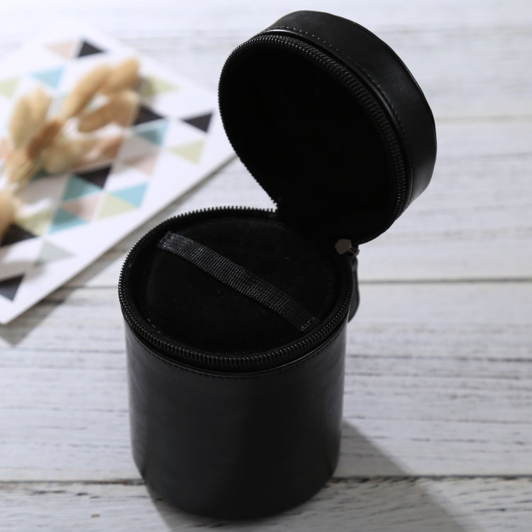 Medium Lens Case Zippered PU Leather Pouch Box for DSLR Camera Lens, Size: 13x9x9cm(Black) - free shipping - PMC TechLife - Order now!