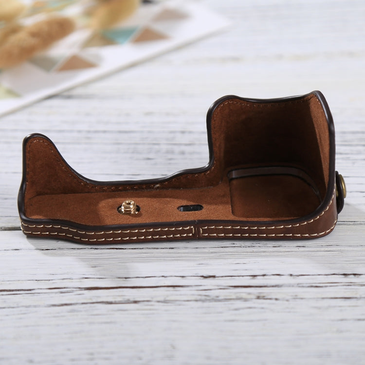 1/4 inch Thread PU Leather Camera Half Case Base for Sony ILCE-6000 / A6000(Coffee) - free shipping - PMC TechLife - Order now!