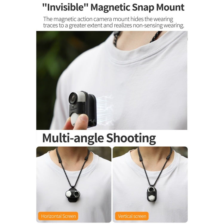 For Insta360 GO 3 Sunnylife Magnetic Neck Mount Chest Body Camera Necklace Lanyard POV Vlog Holder (Black) - Holder by Sunnylife | Online Shopping South Africa | PMC Jewellery | Buy Now Pay Later Mobicred