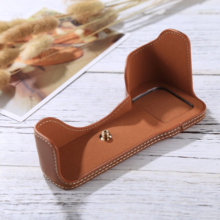 1/4 inch Thread PU Leather Camera Half Case Base for Sony A7S2 / A7R2 / A7K2 / A7 II(Brown) - free shipping - PMC TechLife - Order now!