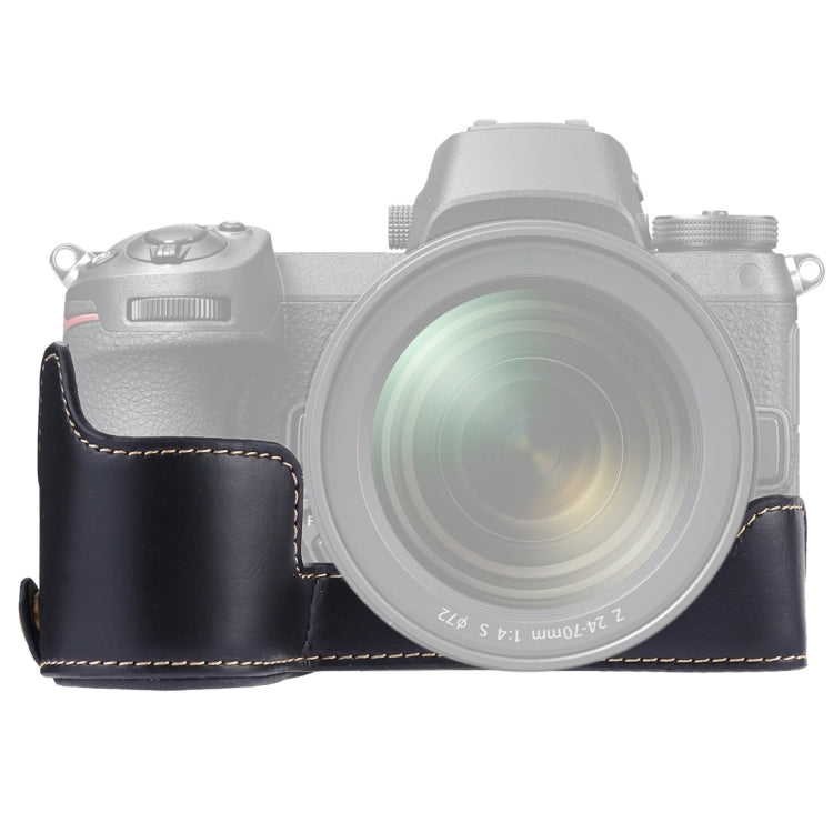 1/4 inch Thread PU Leather Camera Half Case Base for Nikon Z6 / Z7 (Black) - free shipping - PMC TechLife - Order now!